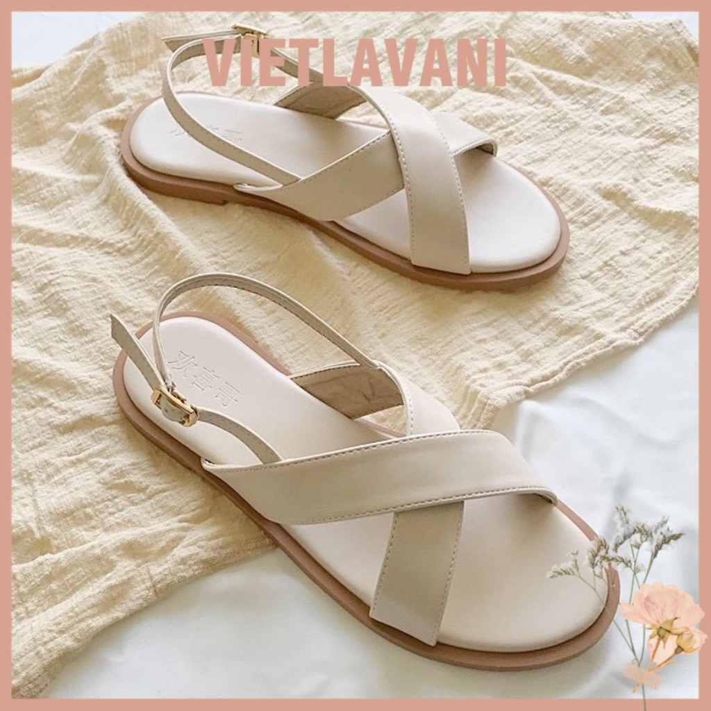 Giày sandal bảng to quai chéo dáng Hàn Quốc LNS15