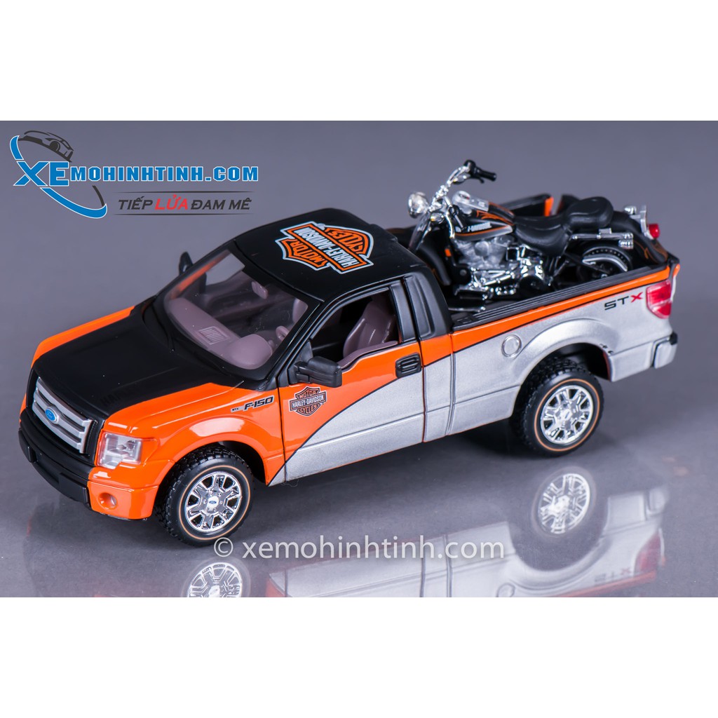 Xe Mô Hình Ford F-150 Stx 1:27 And 2000 Flstf Fat Boy 1:24 Maisto (Cam)