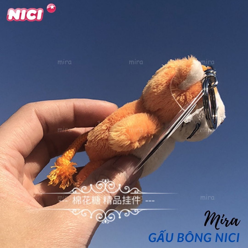 Móc Khóa Gấu Bông NICI Mini - Mèo Đeo Cặp, Treo Balo Thương hiệu NICI Quà Sinh Nhật Cho Nữ 10cm MIRA-GB28018