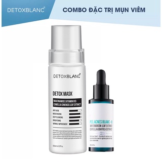 Combo thải độc giảm mụn viêm (detox mask+serum peel H) detox blanc