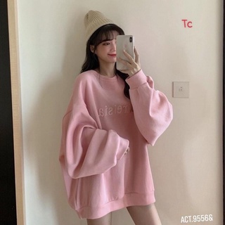 Áo nỉ hồng are hình thêu -CT