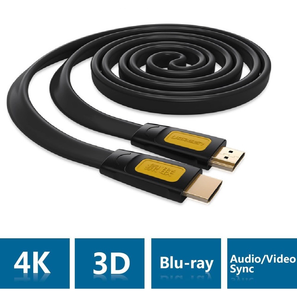 Cáp HDMI sợi dẹt hỗ trợ 4Kx2K chính hãng Ugreen HD101 cao cấp
