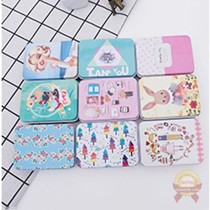 Hộp sắt kim loại để tiền giấy tờ và phụ kiện trang sức cho nữ nam