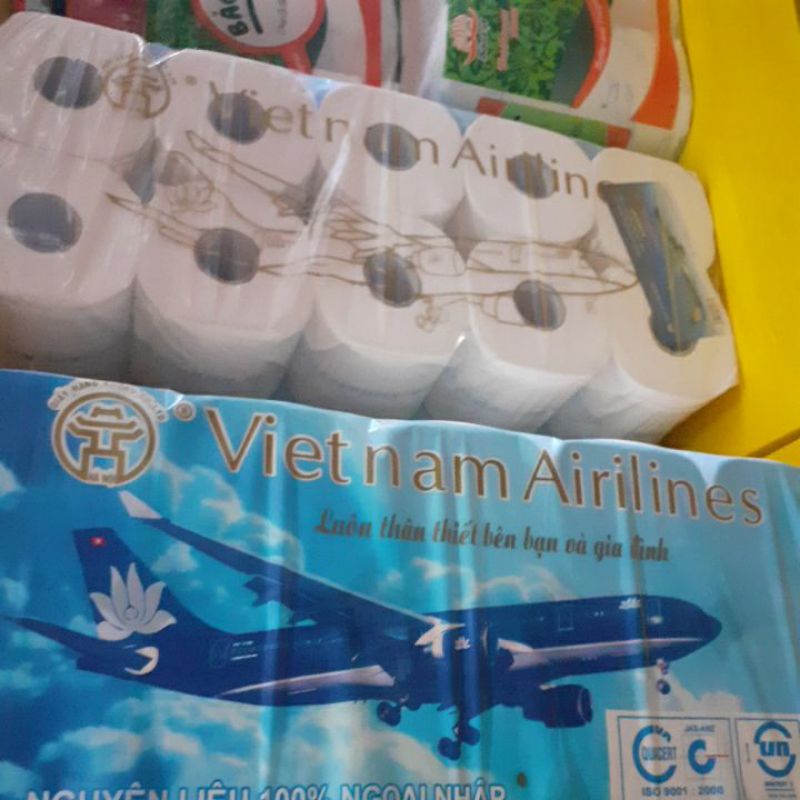 giấy vệ sinh Việt Nam Airilines cao cấp có lõi / không lõi bịch 10 cuộn