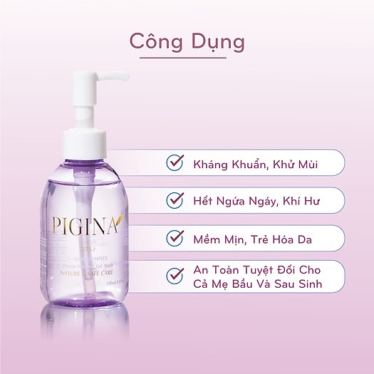 Dung dịch vệ sinh phụ nữ PIGINA Hàn Quốc 150ml, kháng khuẩn khử mùi, trẻ hóa sáng hồng, an toàn thơm tự nhiên