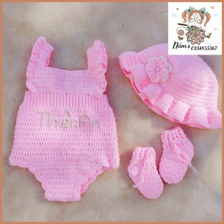 Set yếm kèm mũ và giày cho bé dễ thương