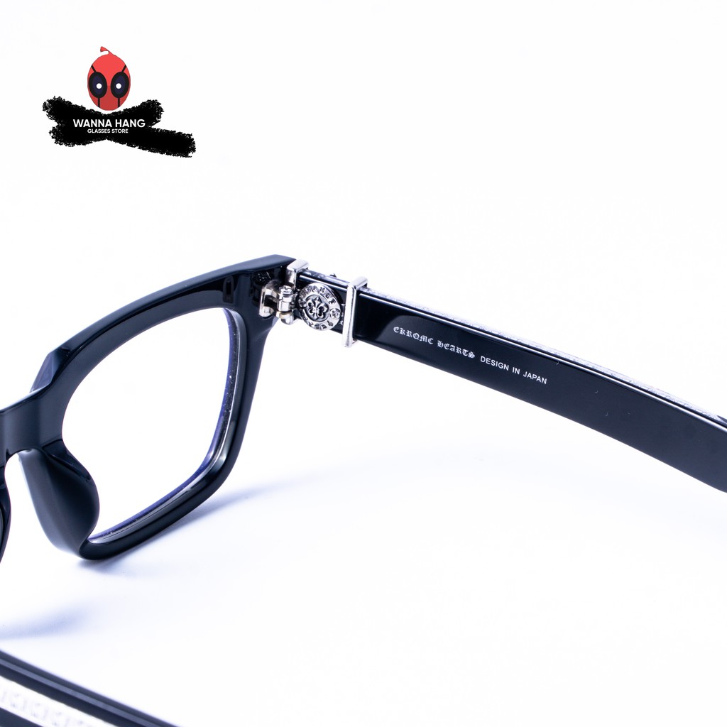 Gọng kính cận nam nữ cao cấp thời trang Chrome Hearts vuông đẹp chống tia UV Wanna Hang SEE YOU IN TEA CH26