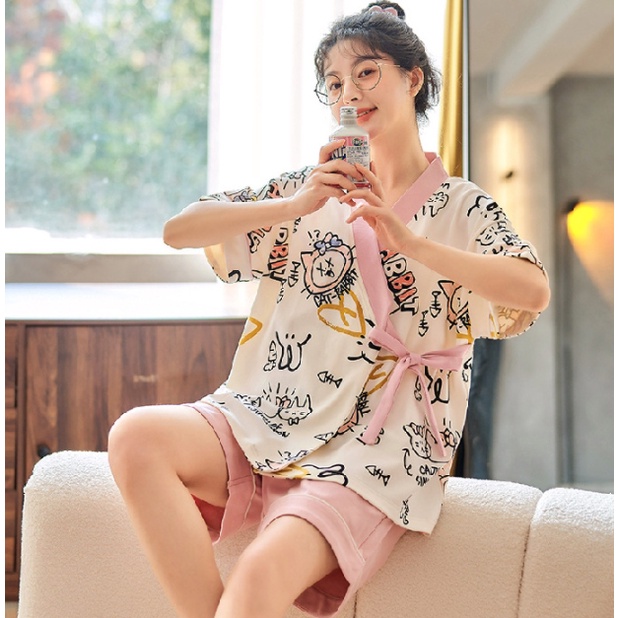 Bộ Ngủ Kimono Hoạt Hình Xuân Hè 2022