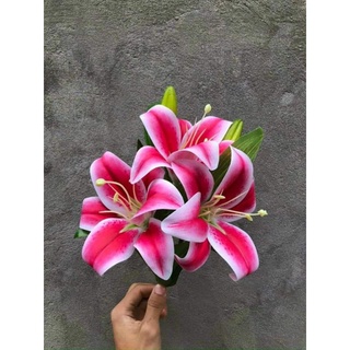 Hoa ly cao su-dài 60cm-hoa giả ,hoa lụa