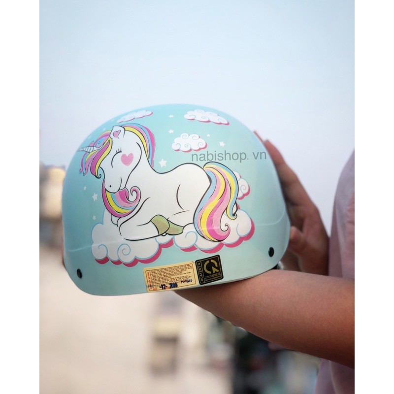 Mũ bảo hiểm nữa đầu nữ dễ thương Unicorn - Nhẹ nhàng dạo phố