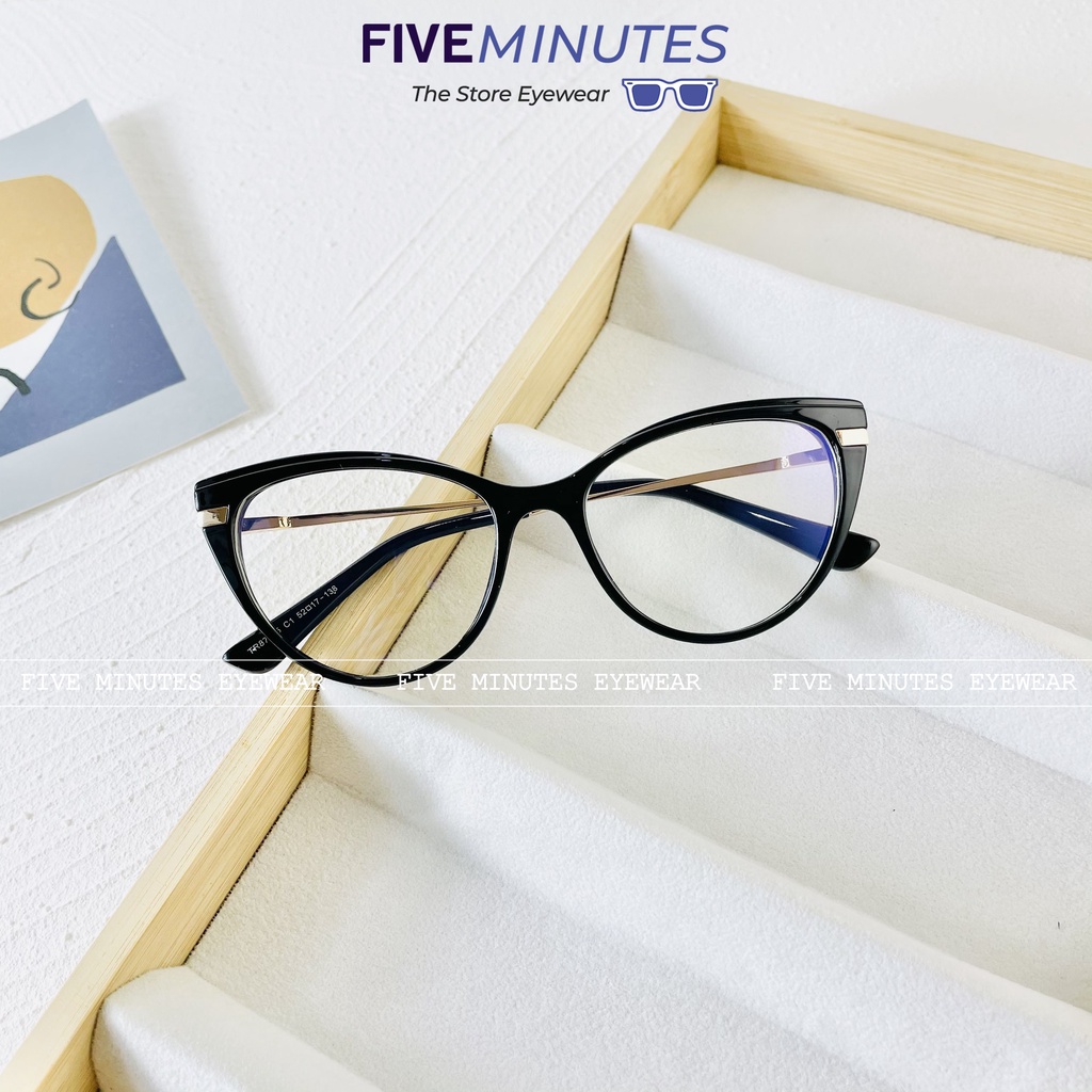 Gọng kính mắt mèo - thời trang nữ cao cấp - càng kính lò xo Siêu hot 87025 - Five Minutes Eyewear