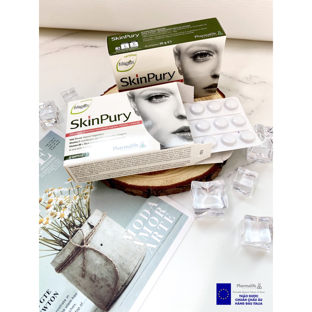 Viên uống giảm mụn thải độc Skin Pury giúp detox da thúc đẩy sản sinh collagen làm đẹp da