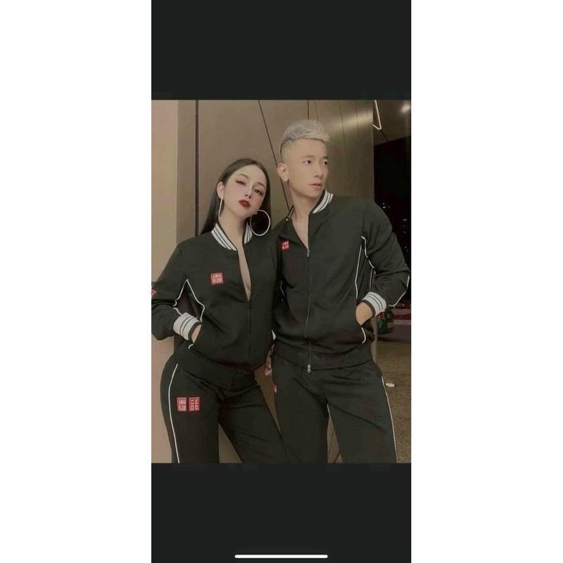 👍 Xả Tết 2021 - HÀNG LOẠI 1💥Bộ nỉ nam nữ màu đen có khoá/ chất nỉ uni không xù lông, không phai màu 👍