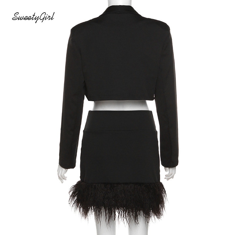 Bộ Áo Tay Dài Cổ Bẻ + Chân Váy Lưng Cao Màu Trơn Thời Trang 2022 Quyến Rũ Cho Nữ