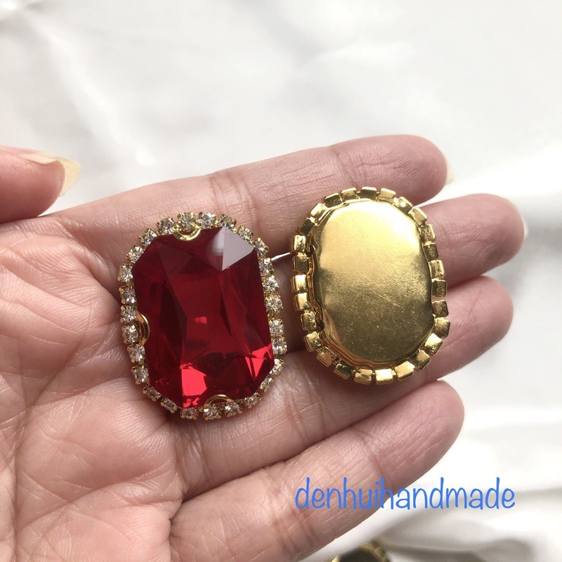 Viên Pha LêViền Đá Làm Trang Sức Thủ Công 18x25mm