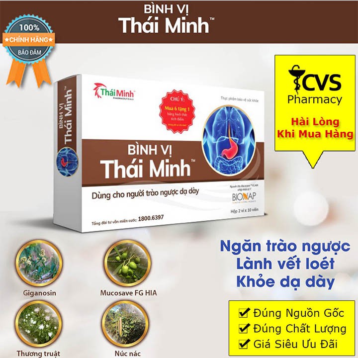 Bình Vị Thái Minh - Giảm Trào Ngược Dạ Dày, Hỗ Trợ Cải Thiện Và Giảm Thiểu Các Biểu Hiện Của Viêm Loét Dạ Dày