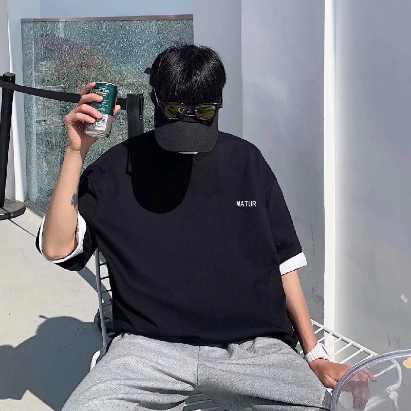 Áo Thun Tay Ngắn Dáng Rộng Thời Trang Mùa Hè Phong Cách Hàn Quốc Cho Nam