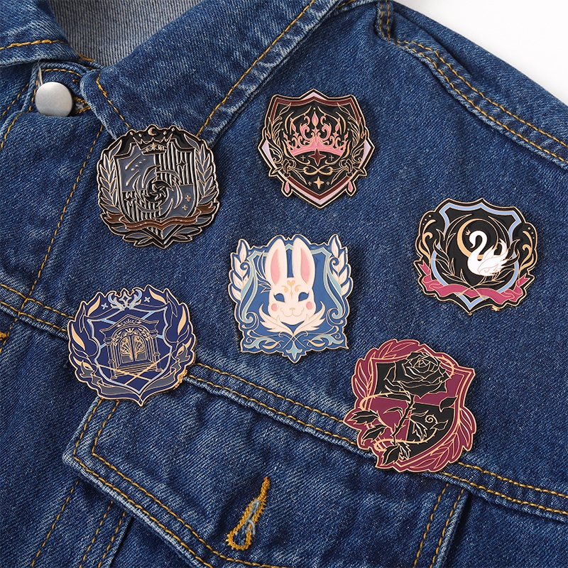 Huy Hiệu Cài Áo Hình Thỏ Và Hoa Hồng Đáng Yêu