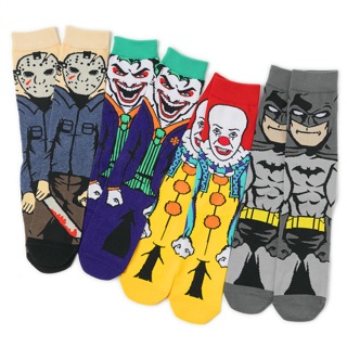 Vớ stance dài hoạ tiết hoạt hình jocker/ IT/ Batman/ Jason
