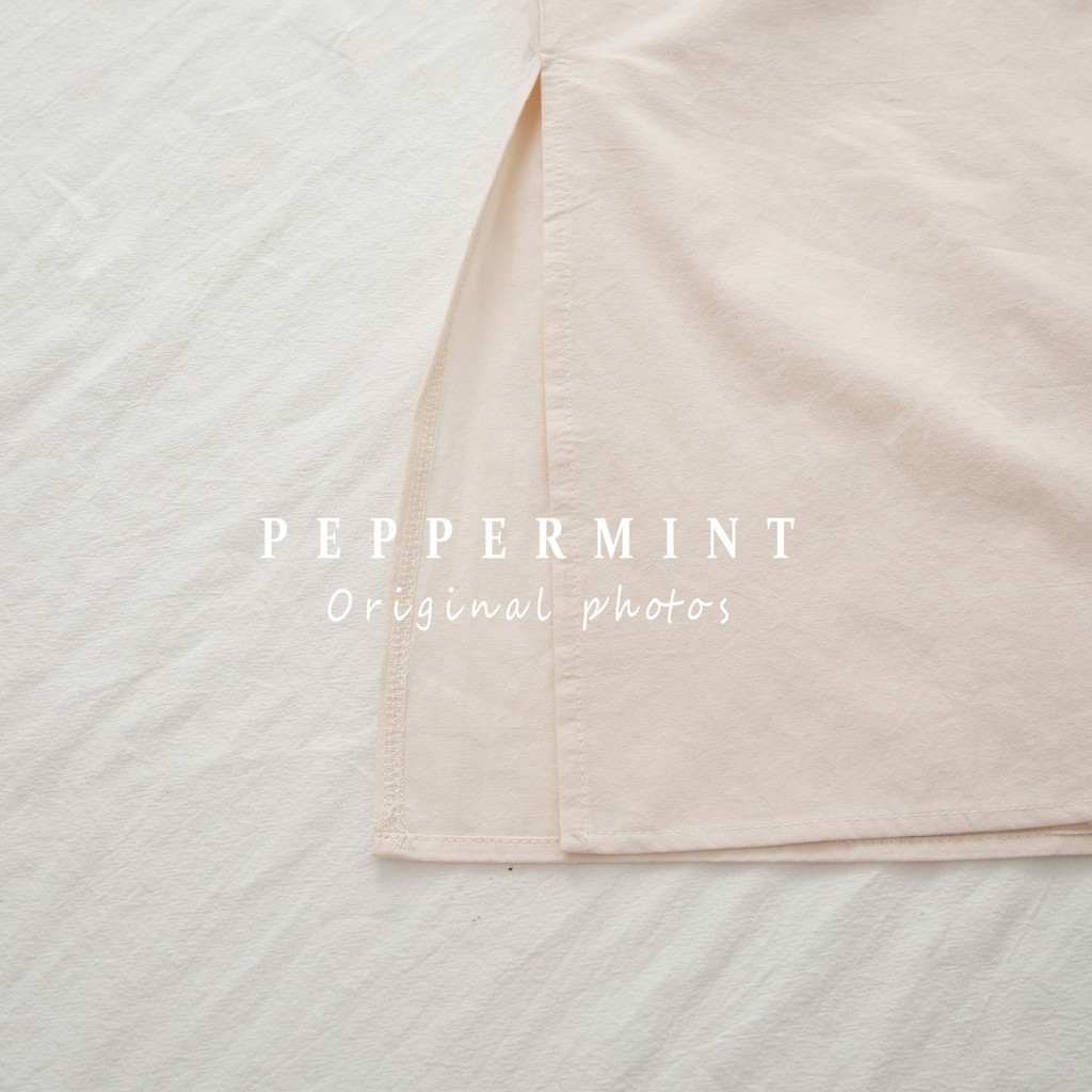 Đầm Midi 34892 Ngắn Tay Cổ Chữ V Trơn Màu Xinh Xắn