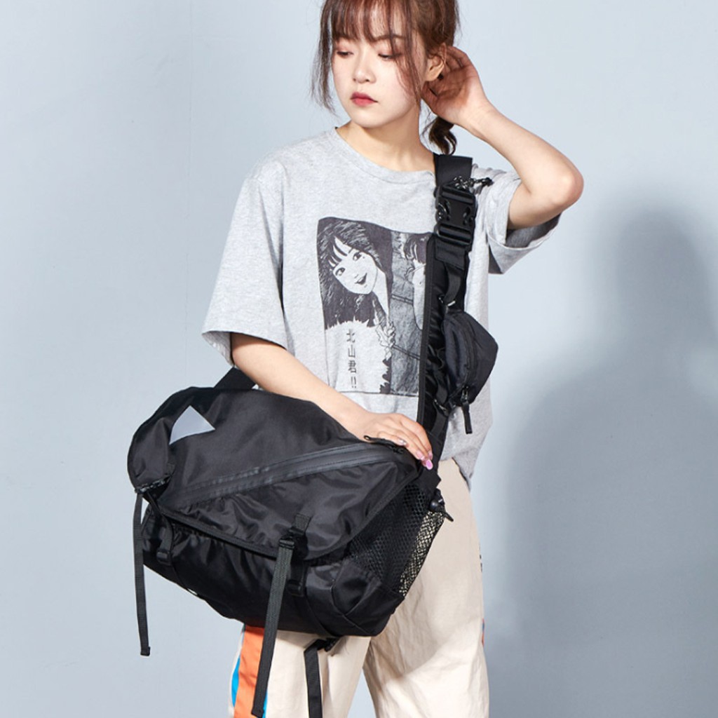 Túi đeo chéo nam, Túi đeo hông nữ màu đen có chống nước đựng nhiều đồ, sách vở A4 quần áo mỹ phẩm đi chơi, đi học TT009L | BigBuy360 - bigbuy360.vn