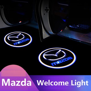 【Có hàng sẵn】【Mazda】FREE PIN Bộ 2 đèn led cảm biến chiếu logo gắn cửa xe ô tô