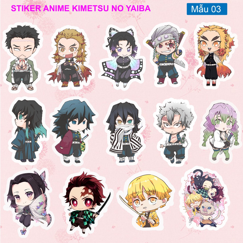 Sticker / hình dán anime Kimetsu no Yaiba