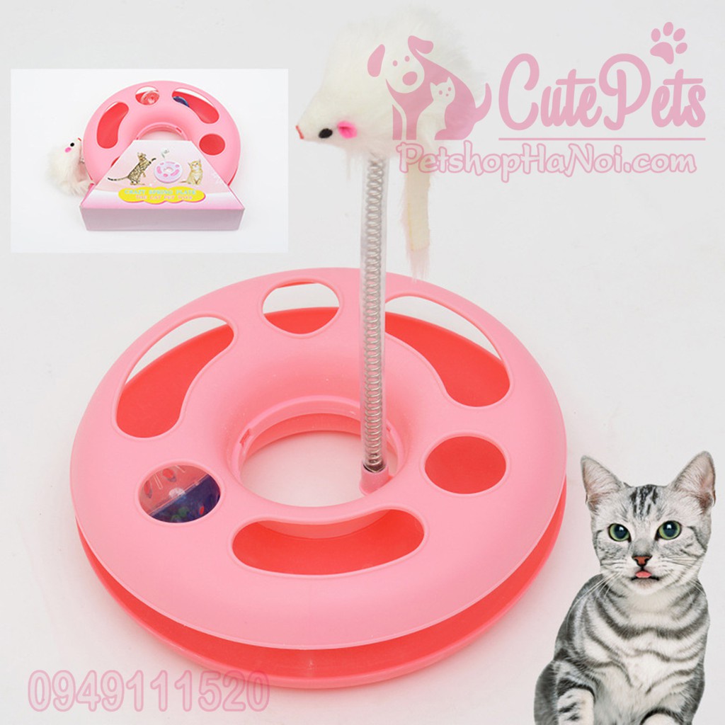 Đồ chơi mèo bóng 1 tầng hình tròn - Đồ thú cưng - CutePets Phụ kiện chó mèo Pet Shop