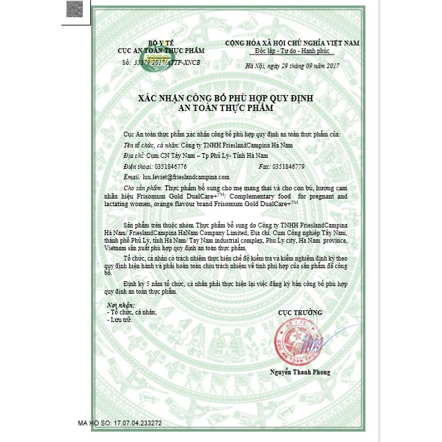 Sữa Frisomum Gold 900g