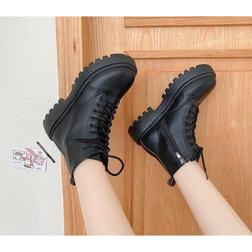 [ CÓ SẴN ] - Giày cao cổ kéo khóa buộc dây cá tính Ulzang cực xinh | BigBuy360 - bigbuy360.vn