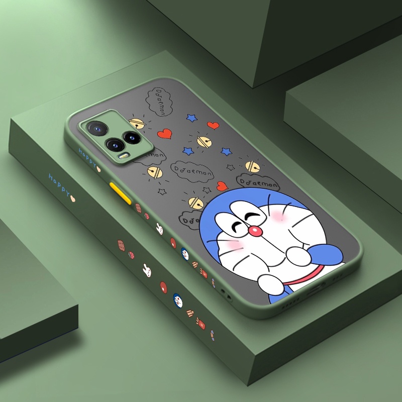 Ốp Điện Thoại Silicon Cứng Mặt Nhám Hình Mèo Doraemon Cho Vivo Y21 2021 Y33s Y21s