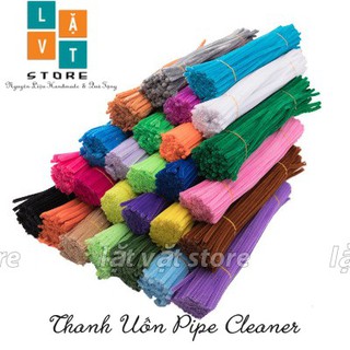 Bó 100 Cây Pipe Clear làm xoắn đồ chơi, vải nhung mềm mại - Bảng màu đa dạng
