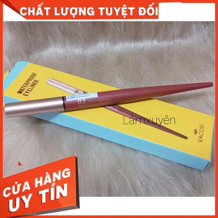 Kẻ Mắt Vacosi Natural Studio Waterproof Eyeliner Vm24-02 NÂUthiết kế sang trọng,tạo đường sắc nét nhỏ,lâu trôi