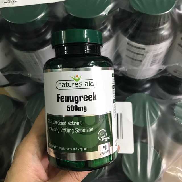 Viên Uống Lợi Sữa Cỏ Cà Ri Fenugreek Natures Aid 500mg Hộp 90 Viên