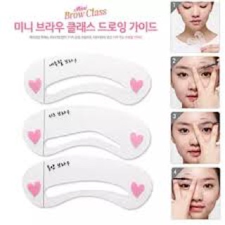 Combo sản phẩm kẻ mày (1 bút kẻ mày dạng sợi + bộ 3 khuôn kẻ mày)