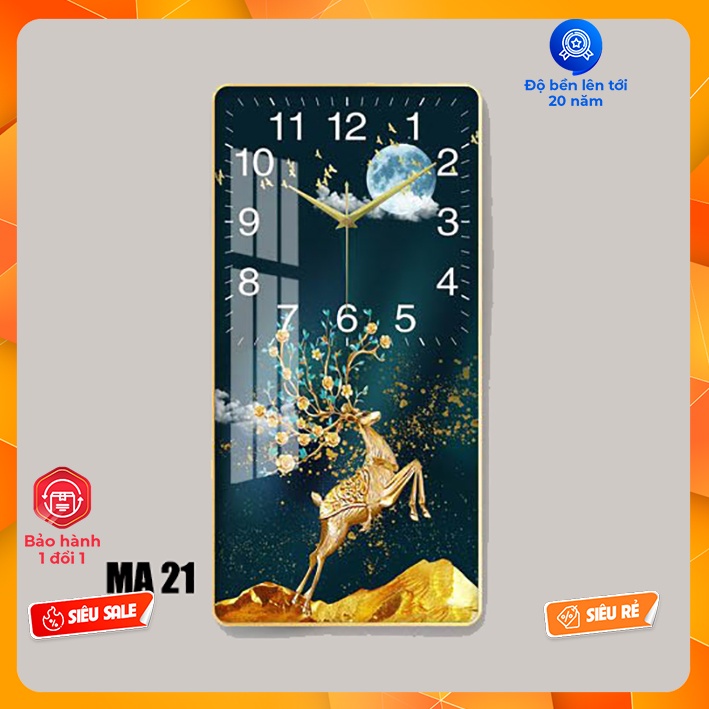 Tranh đồng hồ treo tường 3d trang trí nhà cửa vừa ngắm tranh vừa xem giờ (tặng kèm pin+đinh treo ko cần khoan)