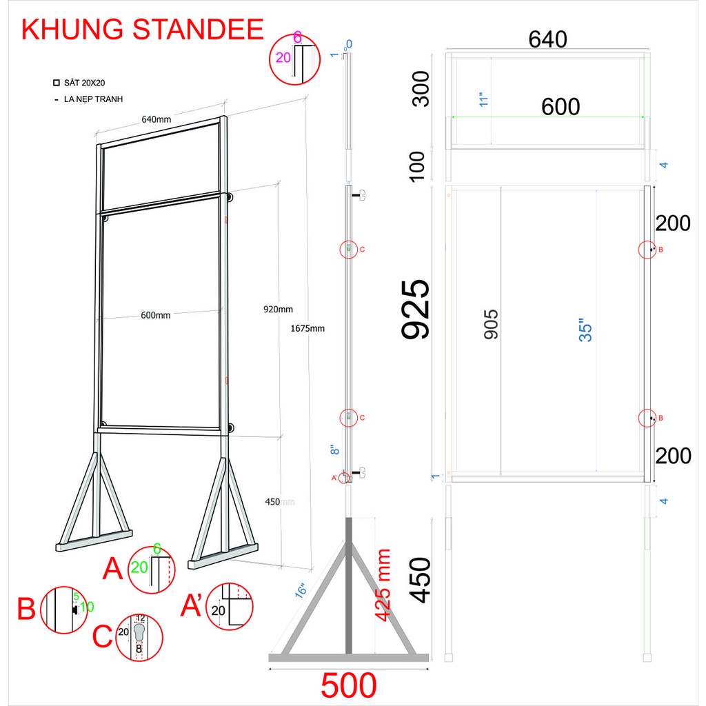 STANDEE KHUNG SẮT - STANDEE MÔ HÌNH