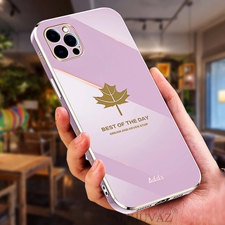 Ốp Điện Thoại Mạ Hình Lá Phong 6D Cho Xiaomi Redmi Note 10 10S 9S 9 7 8 Pro 9A 12 12C