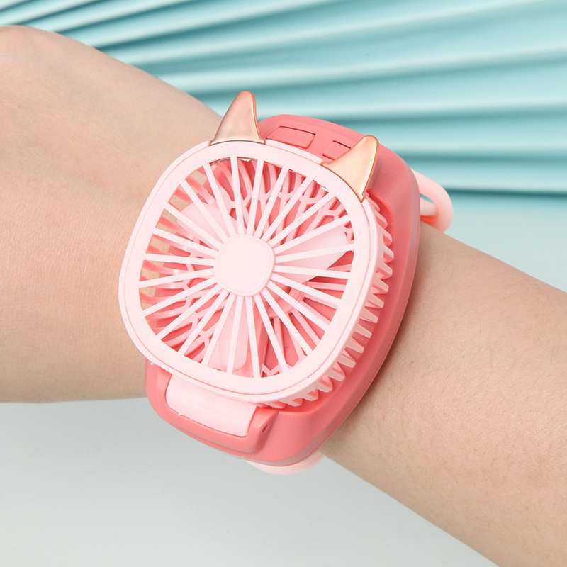 New Creative Children's Watch Fan Student Outdoor Portable Mini Handheld Rechargeable Small Fan Gift Customization