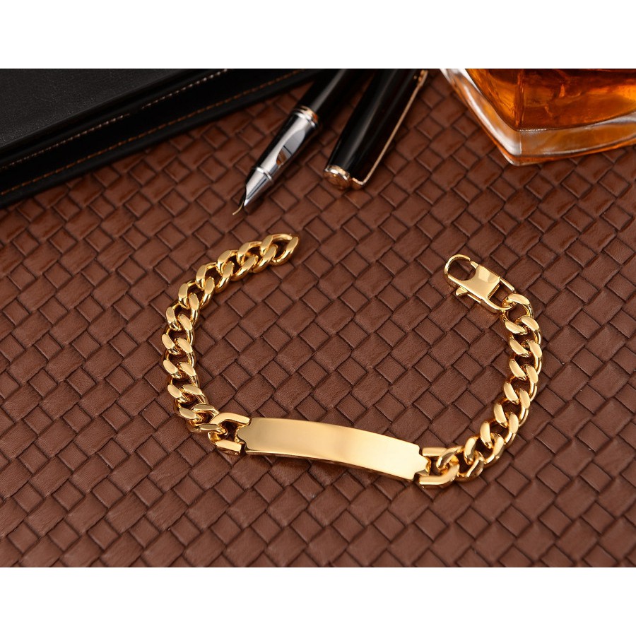 Lắc Tay Nam Nữ Dây Xích Titan Ko Đen TT 3469