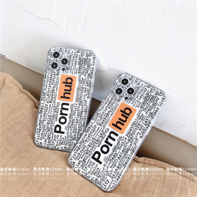 Ốp điện thoại trong suốt in chữ Pornhub cá tính cho Iphone | BigBuy360 - bigbuy360.vn