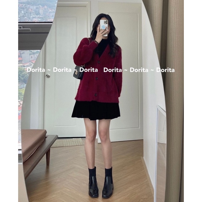 [Ảnh thật/Video] Áo len Cardigan lông thỏ Quảng Châu, Áo Cadigan lông thỏ 4 cúc - Dorita Boutique | BigBuy360 - bigbuy360.vn