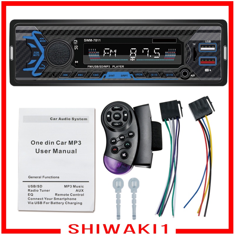 Máy Nghe Nhạc Mp3 Shiwaki1 12v Kết Nối Bluetooth Cổng Usb Có Điều Khiển Bằng Giọng Nói Cho Xe Hơi