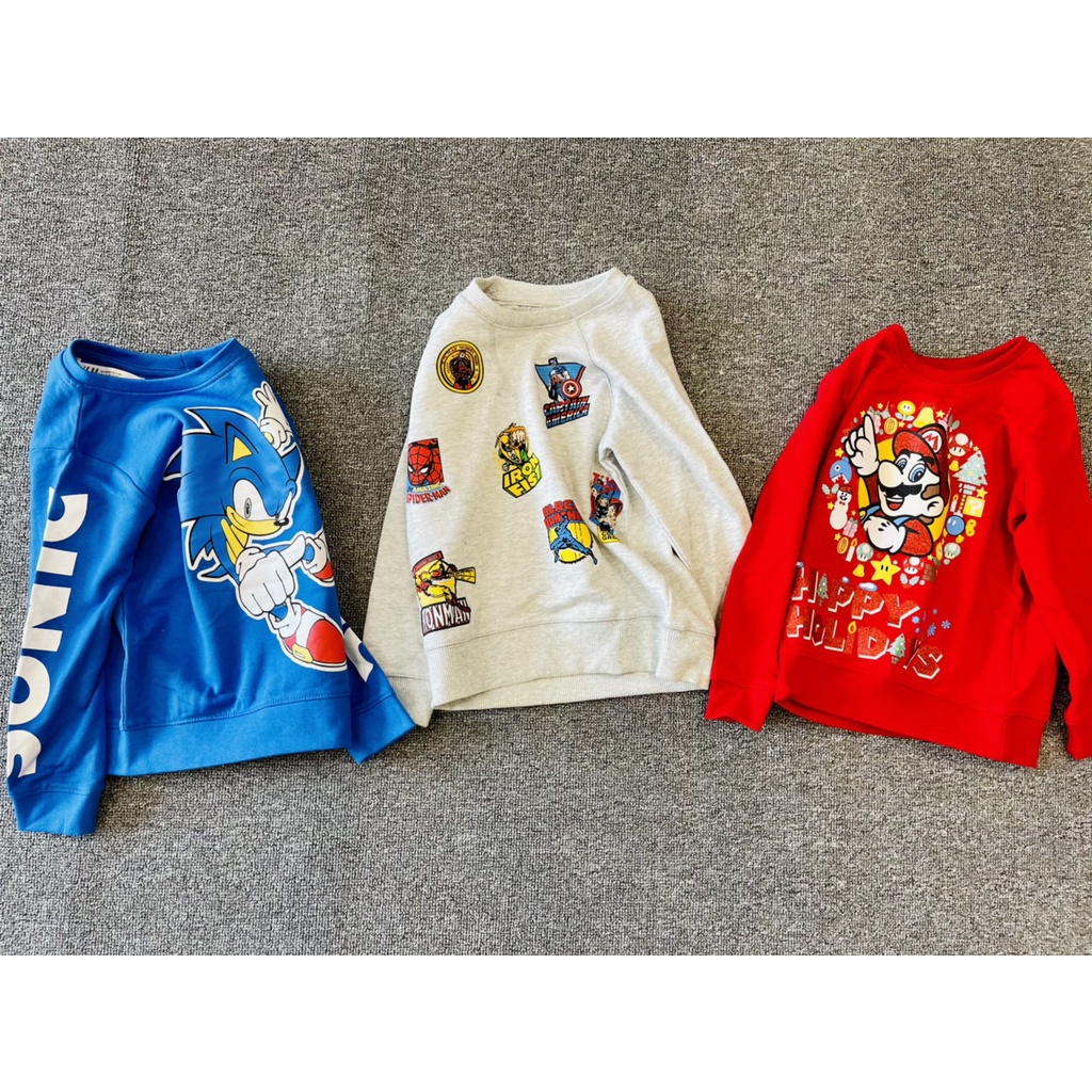 Bộ nỉ thu đông da cá mỏng, mềm Marvel, Mario cho bé trai