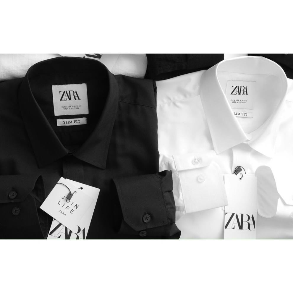 [PREESHIP + ẢNH THẬT + VIDEO] Áo sơ mi nam trơn hàng hiệu[ZaRa] 2 màu trắng đen đẹp thời trang phong cách cao cấp ་