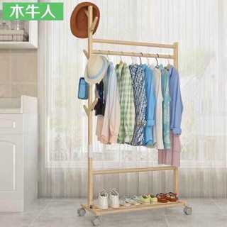 dàn phơi quần áo có nhánh treo mũ bằng gỗ