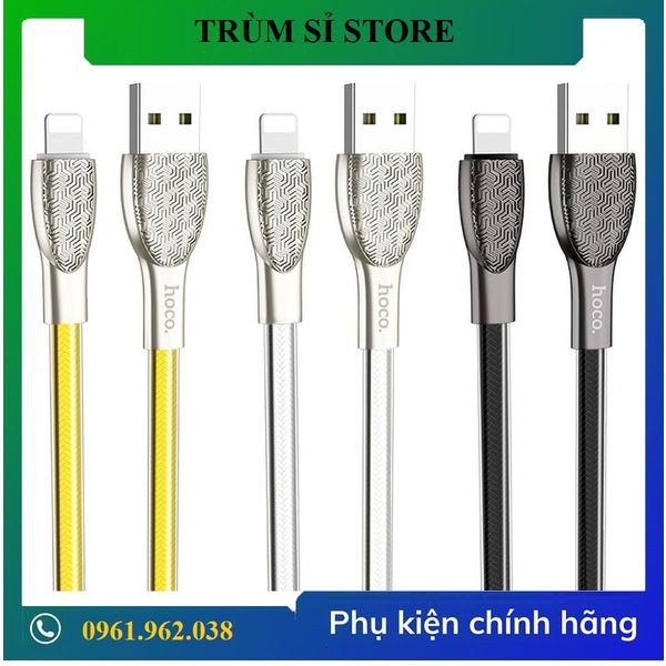 [Sỉ] Cáp Sạc Hợp Kim Kẽm Cao Cấp - Hoco U52 - Cổng Lightning - Trùm Sỉ Store