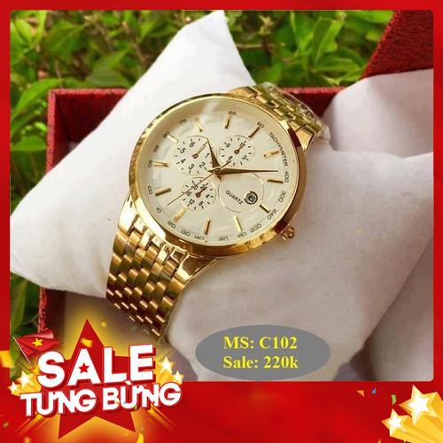đồng hồ nam baishuns "KHỞI NGHIỆP" dây vàng may mắn giá siêu rẻ - Hàng nhập khẩu