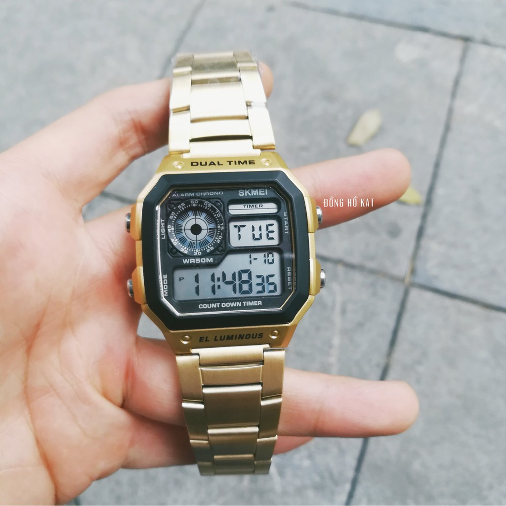 Đồng Hồ Nam Skmei 1335 Thể Thao Chống Nước Phong Cách Giờ Thế Giới