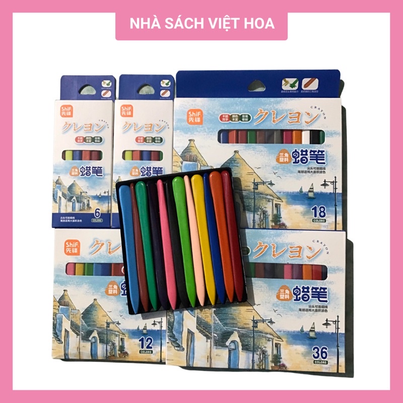 Hộp 6/12/18/24/36 Sáp màu Hữu Cơ Cao Cấp ShiF_Không lem tay_An toàn cho bé